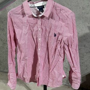 Polo Red and White Button Up